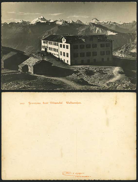 Gemmipass Old Postcard Hotel Wildstrubel, Walliseralpen