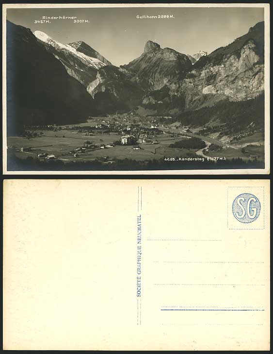 Swiss Old Postcard KANDERSTEG, GELLIHORN, RINDERHOERNER