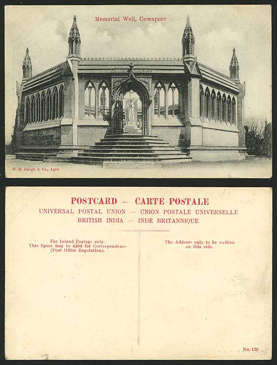 India Old B/W Postcard Cownpore Cawnpore Memorial Well