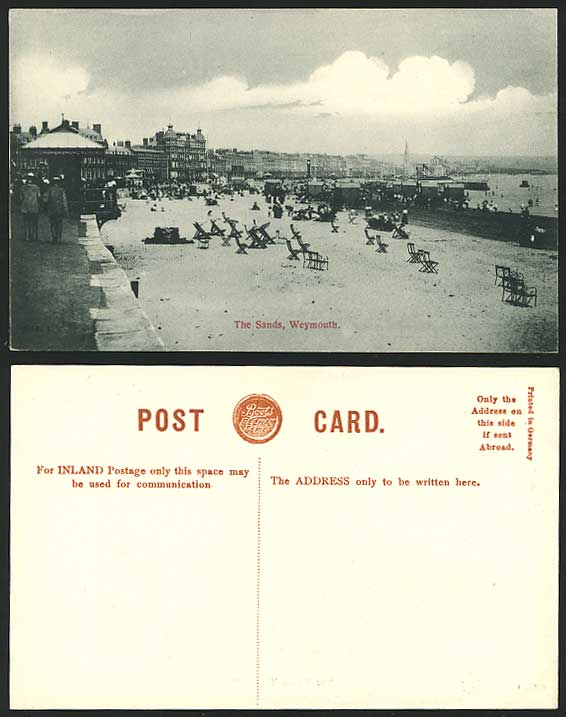 Dorset Old Postcard WEYMOUTH The Sands Beach, Bandstand