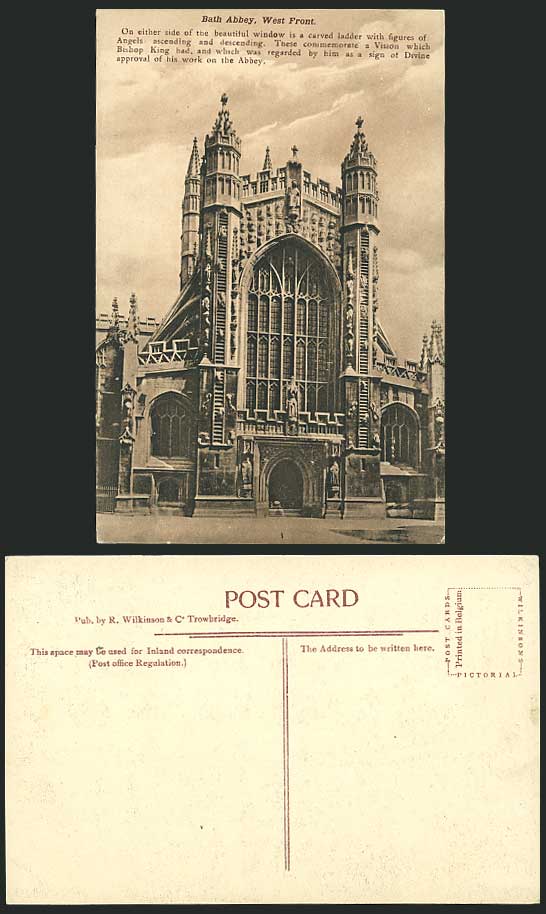 Bath Abbey West Front Church Somerset Old Postcard