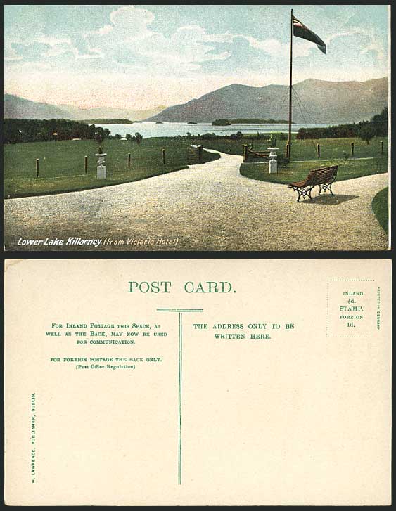 Killarney Old Postcard - LOWER LAKE from VICTORIA HOTEL