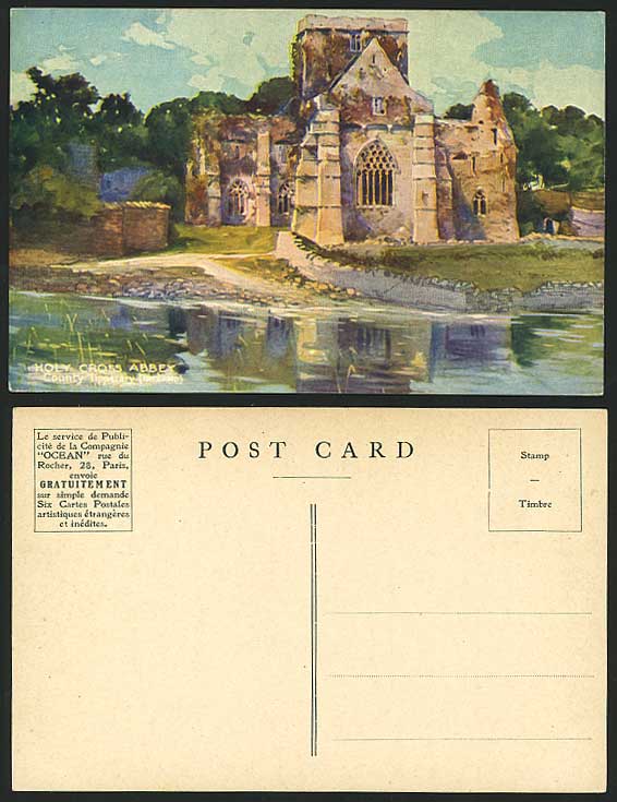 CO TIPPERARY Old Artist Drawn Postcard HOLY CROSS ABBEY