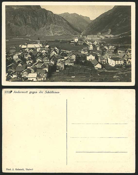 Swiss Old R.P. Postcard ANDERMATT gegen die SCHOELLENEN