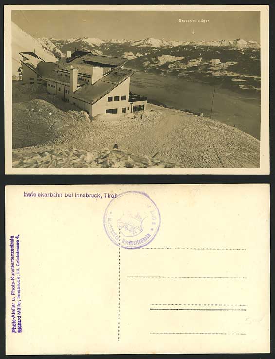 GROSSVENEDIGER Hafelekarbahn bei Innsbruck Old Real Photo Postcard Austria