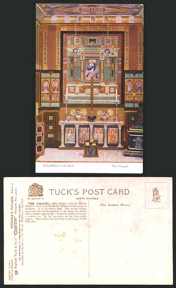 Titania's Palace The Chapel Reredos Mosaic Old Postcard