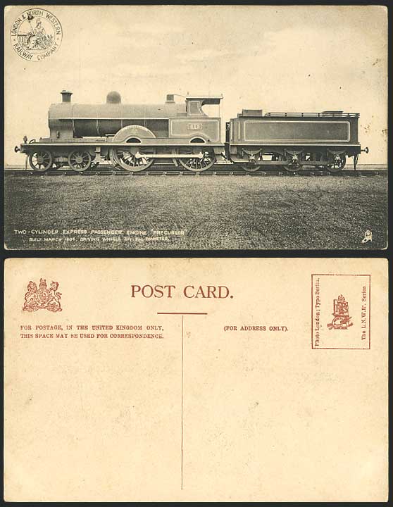 Two Cylinder Locomotive Engine - PRECURSOR Old Postcard