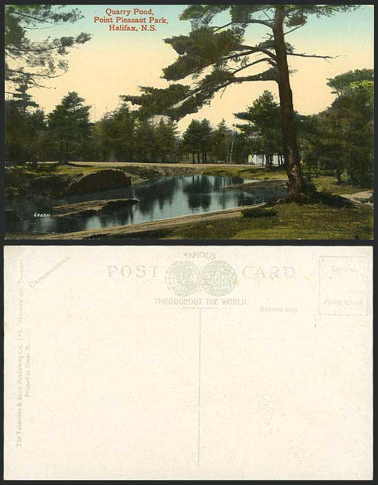 Halifax NS Old Postcard QUARRY POND Point Pleasant Park