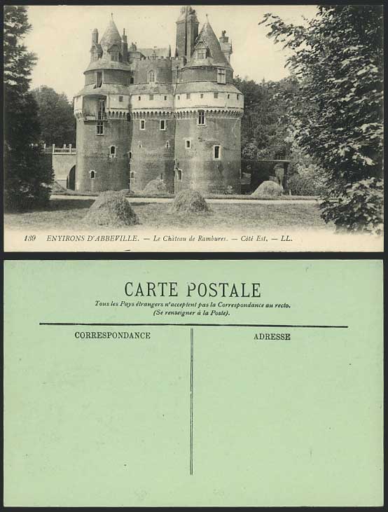ABBEVILLE L.L. Old Postcard Chateau de Rambures Castle