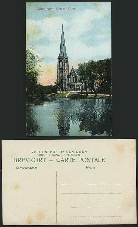 Copenhagen Old Postcard Kobenhavn Engelsk Kirke, Church