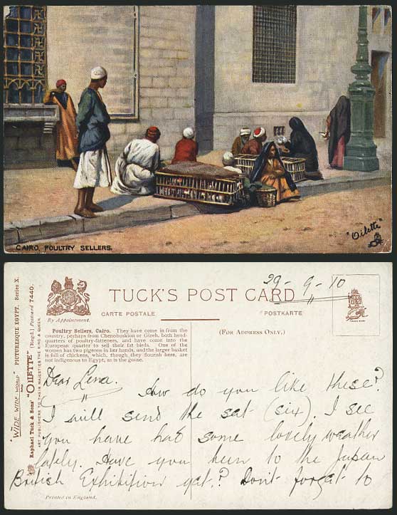Egypt 1910 Old Tuck's Postcard Cairo - POULTRY SELLERS