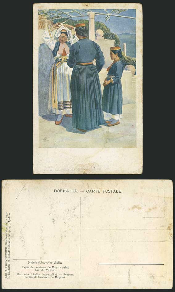 RAGUSE Old Postcard Konavoke Femmes de Canali, A. Kaspa