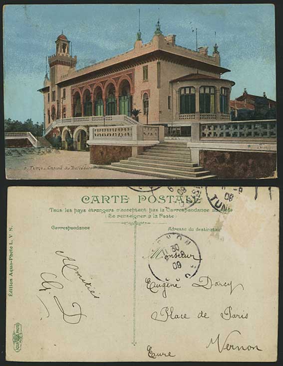 Tunisia - 1909 Old Postcard Tunis - Casino du Belvedere