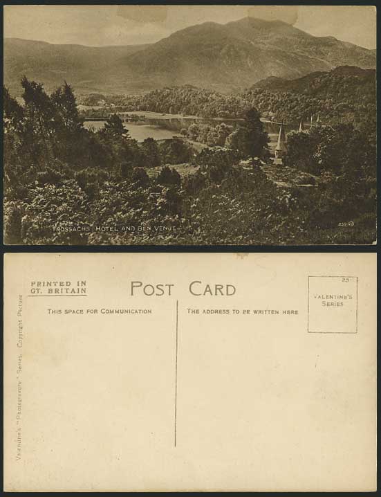 Trossachs Hotel and Ben Venue - Scotland Old Postcard