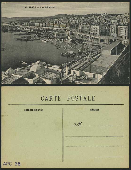 Algeria Old Postcard ALGER Vue Generale - General View