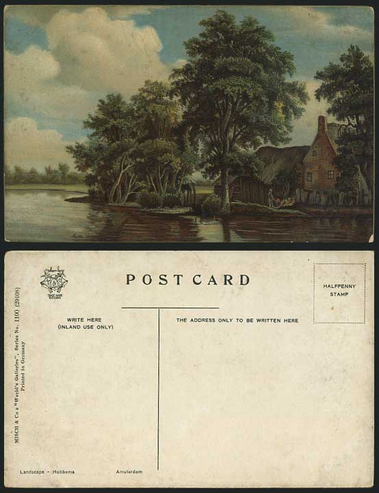 Hobbema - Landscape, Amsterdam Netherlands Old Postcard