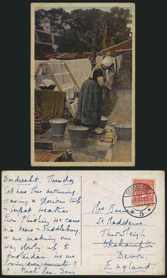 Groet uit ZEELAND Zeeuwsch Dorpsleven 1937 Old Postcard