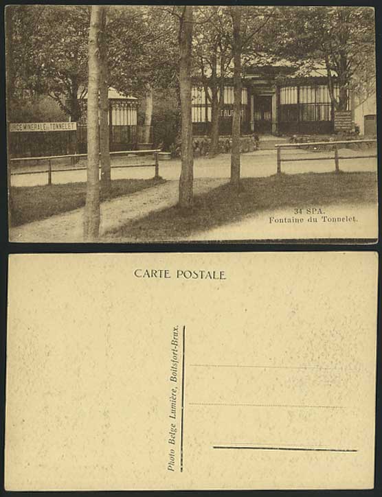 Belgium Old Postcard SPA Fontaine du Tonnelet, Fountain