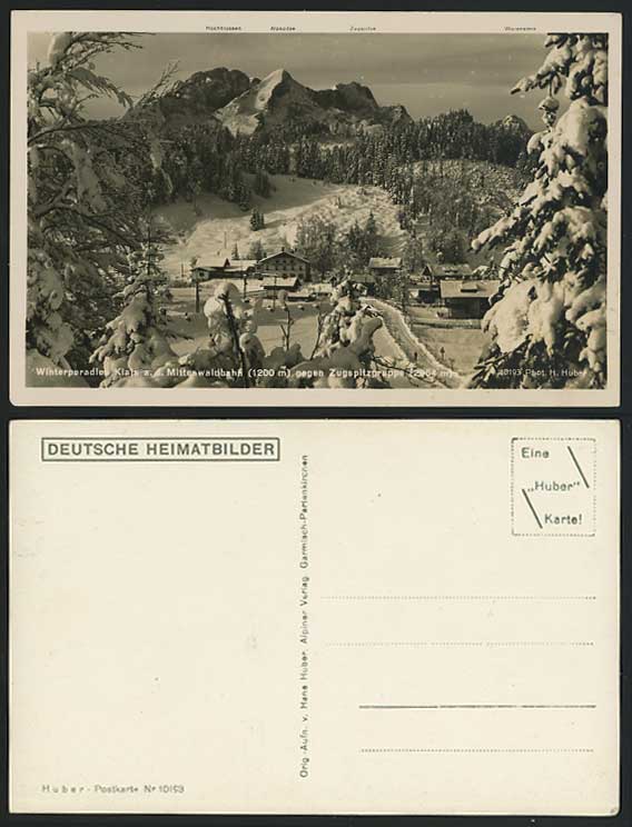 Germany Mittenwaldbahn Zugspitzgruppe Old Postcard Snow
