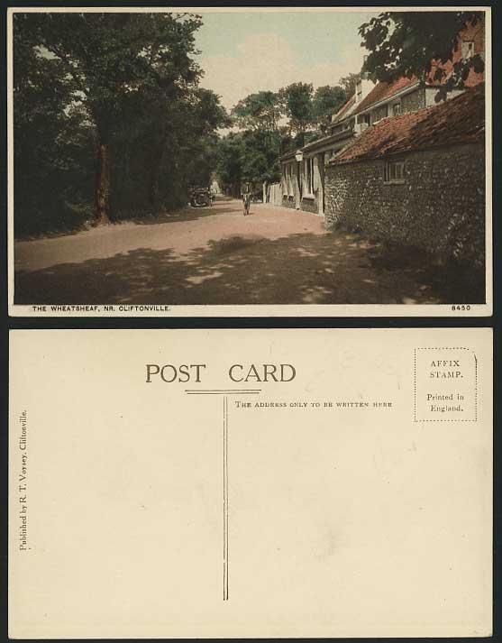 WHEATSHEAF nr Cliftonville Old Postcard Cyclist Bicycle