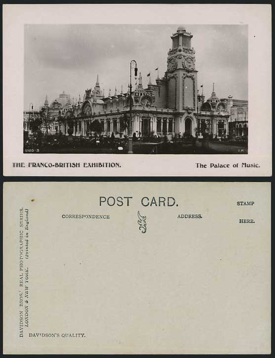 Franco British Exhibition 1908 Postcard Palace of Music