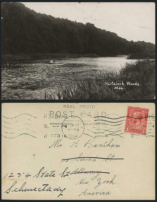 HARTSLOCK WOODS River & Canoeing 1914 Old R.P. Postcard