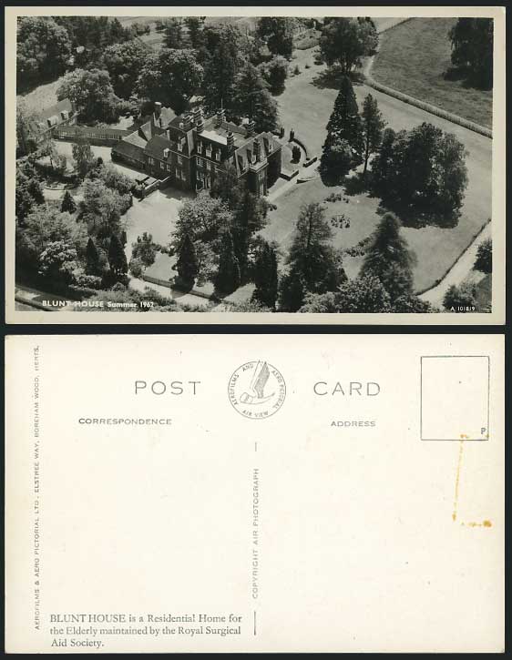 BLUNT HOUSE Summer 1962 Old Postcard Royal Surgical Aid