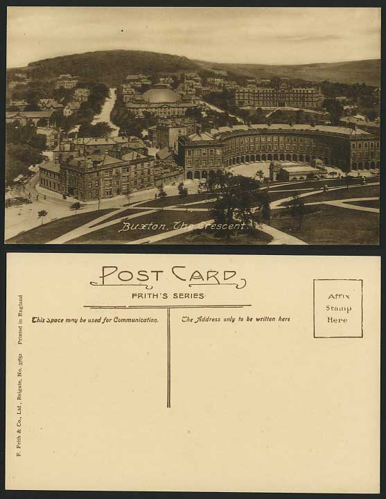 Derbyshire Old Frith Postcard BUXTON CRESCENT, Panorama