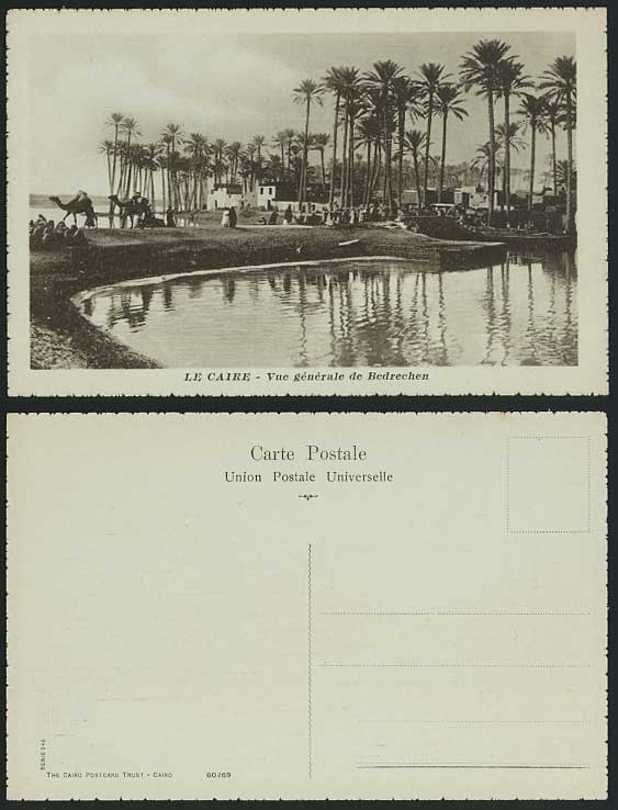 Egypt Old Postcard Cairo BEDRECHEN Arab Village, Camels