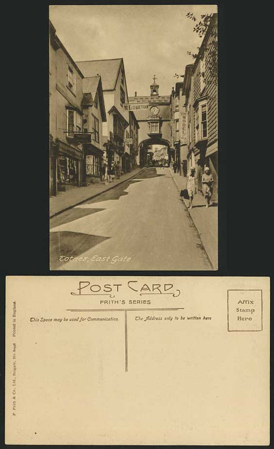Devon Old Postcard TOTNES East Gate Ye Elizabethan Shop