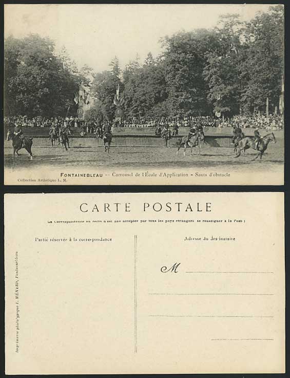 Carrousel Application School Old Postcard Equestrianism