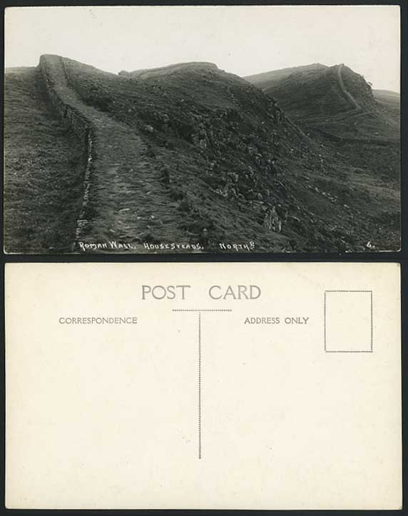 HOUSESTEADS Roman Wall, N. Old Real Photo Postcard Fort