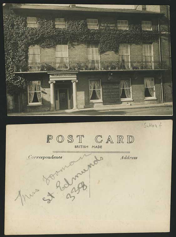 St. Edmunds Private Hotel & Restaurant Old RP Postcard