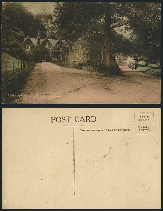 COCKINGTON - THE LODGE, Devon Old Hand Tinted Postcard