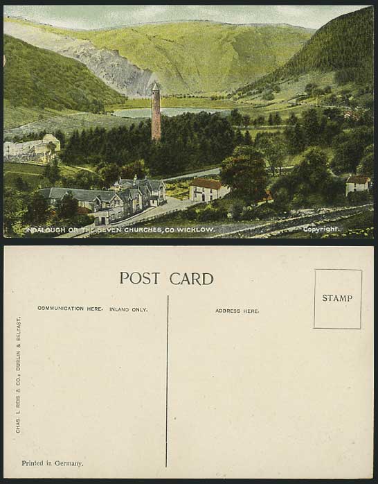 Ireland Old Postcard Seven Churches Glendalough Wicklow