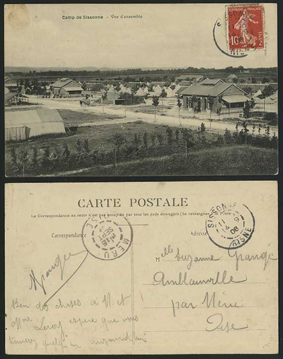 CAMP de SISSONNE, Military 1908 Postcard Vue d'ensemble