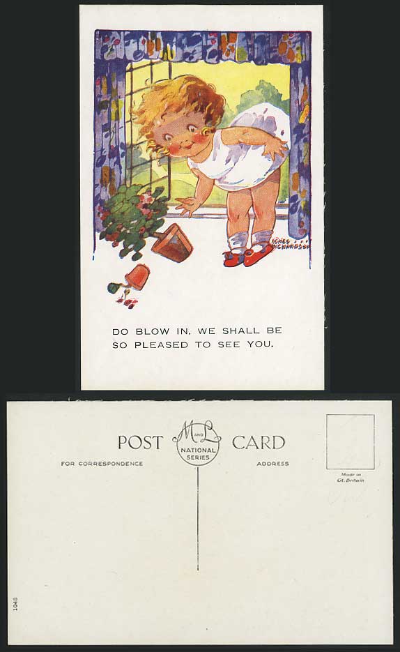 AGNES RICHARDSON Old Postcard Blow In, Pleased to See U