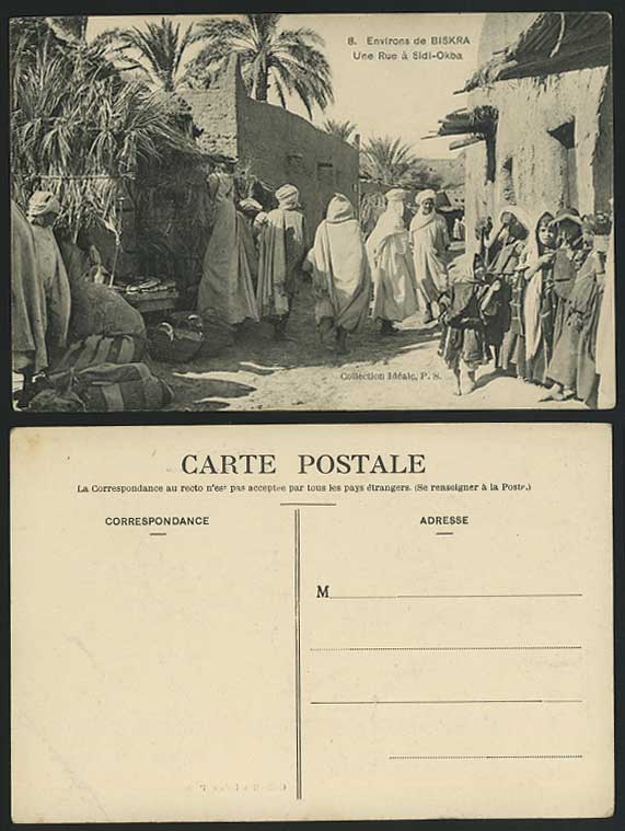 Biskra - Une Rue a Sidi-Okba Street Scene Old Postcard