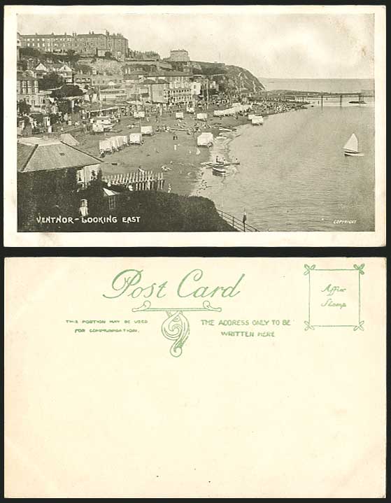 Isle of Wight Old Postcard VENTNOR Looking East - Sands