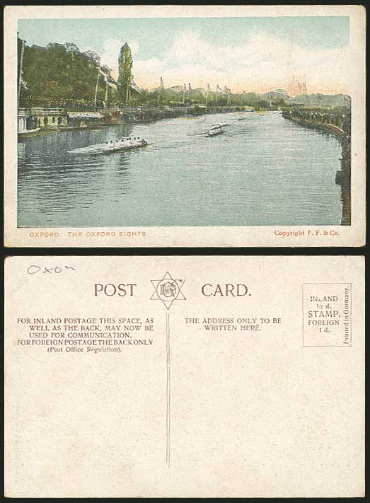 Oxford Eights Old Postcard River Canoes Canoeing Boats