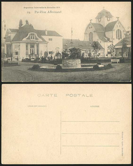 Bruxelles Exhibition, German Pavilion 1910 Old Postcard