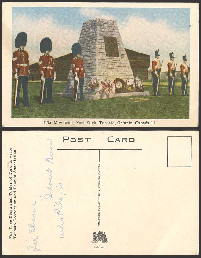 Canada Old Postcard Pike Memorial Fort York Toronto Ont