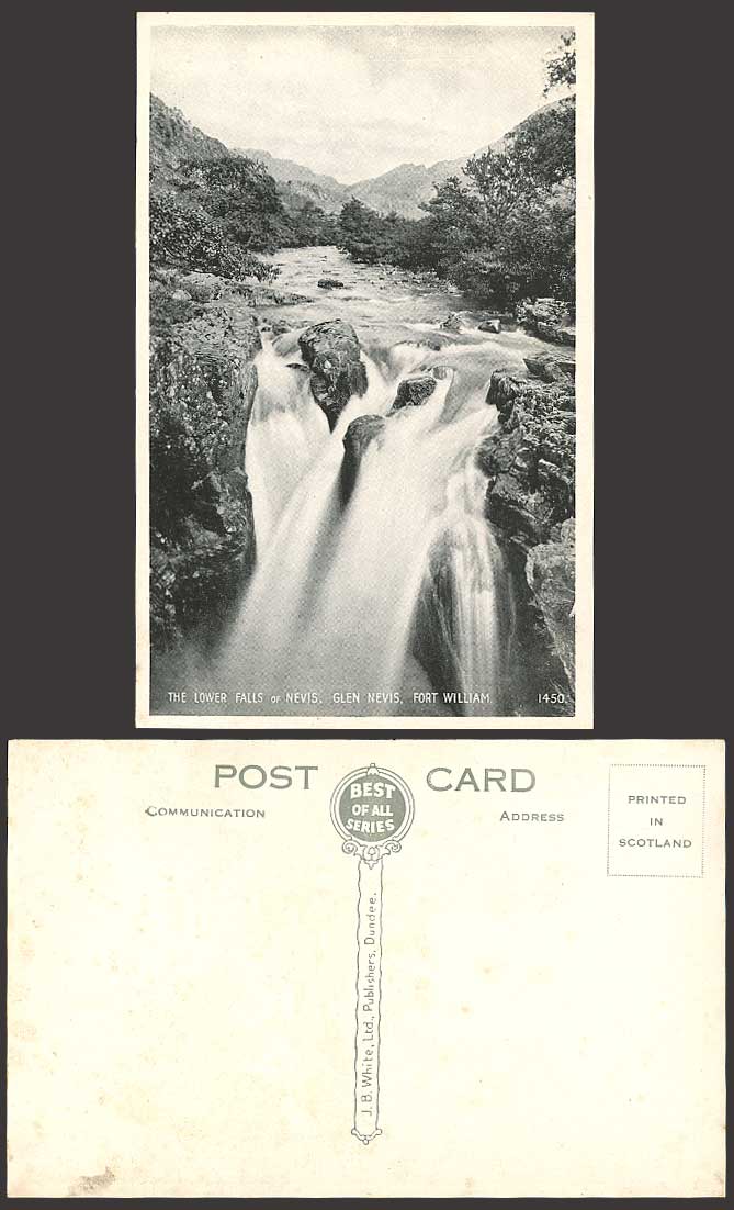 Glen Nevis Fort William LOWER FALLS, Nevis Old Postcard