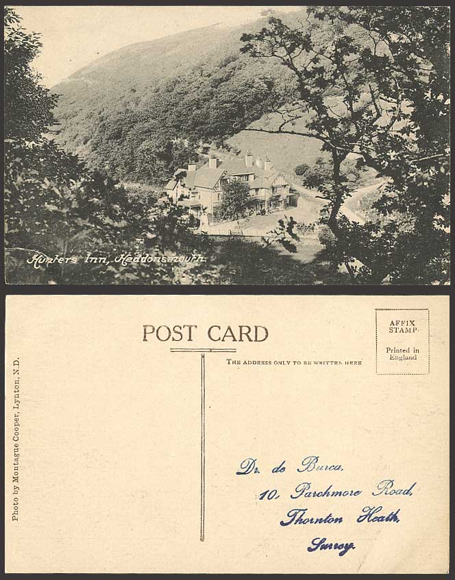 Devon, HUNTER'S INN - Heddon's Mouth Old Postcard Hotel