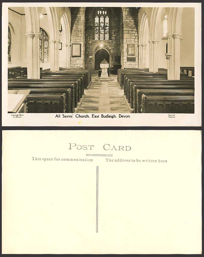Devon Old RP Postcard East Budleigh, All Saint's Church