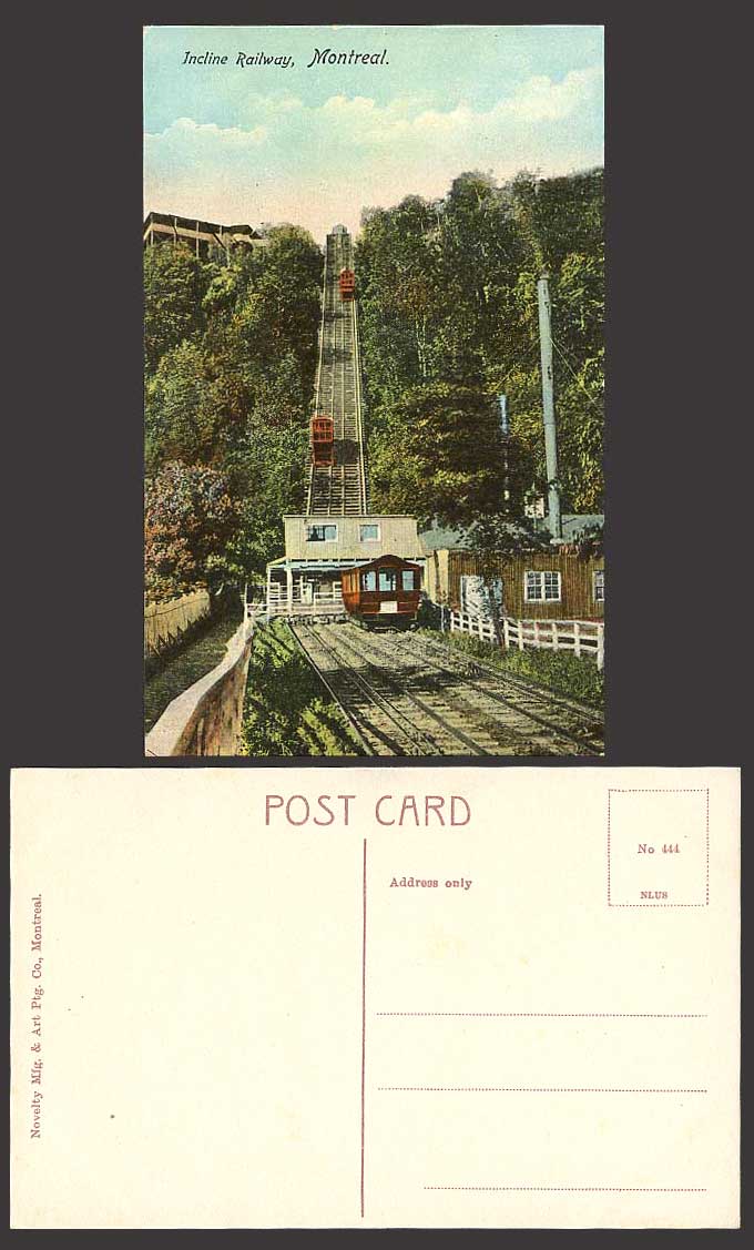Canada Old Postcard Incline Railway & Trains - Montreal