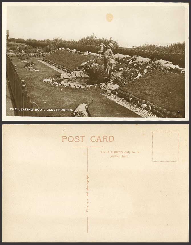 Cleethorpes The Leaking Boot Statue Garden Old Postcard