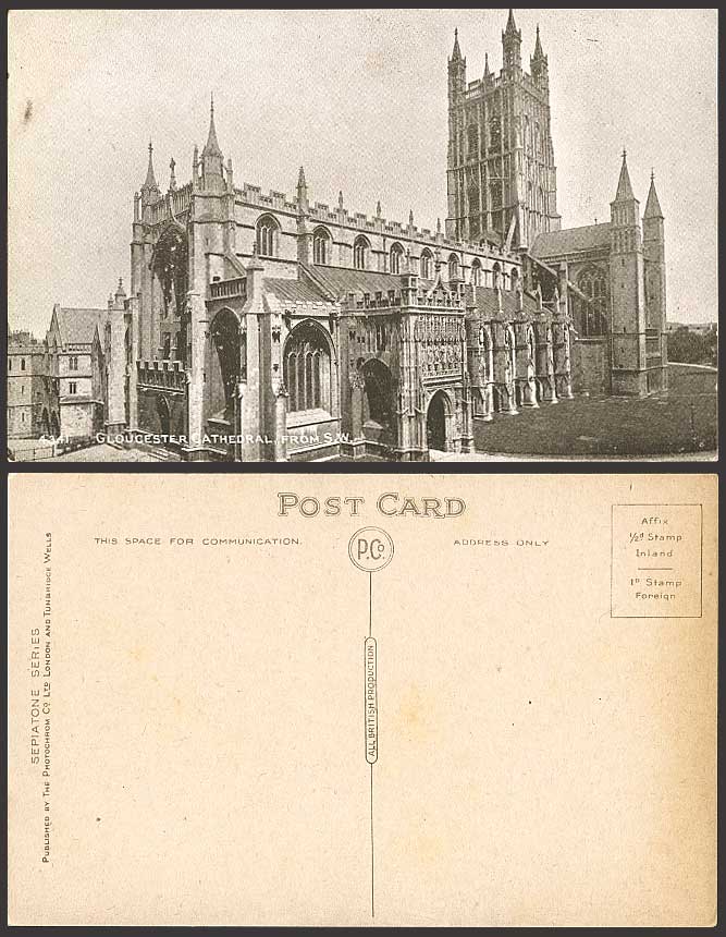 Gloucester Cathedral, from South West S.W. Old Postcard