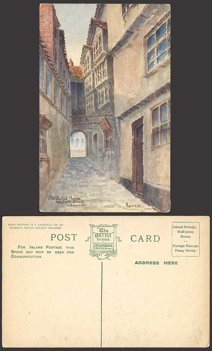 Gloucester Westgate Street - Judges' Hosue Old Postcard