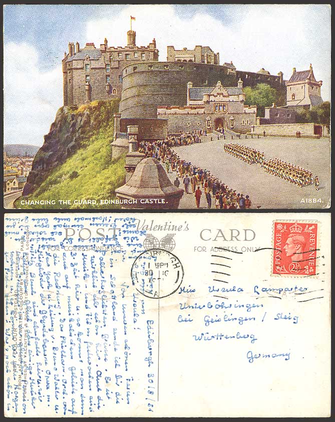 EDINBURGH CASTLE - Changing Guard 1951 Old ART Postcard